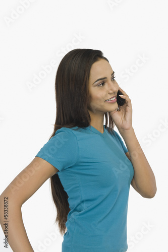 Woman talking on a mobile phone