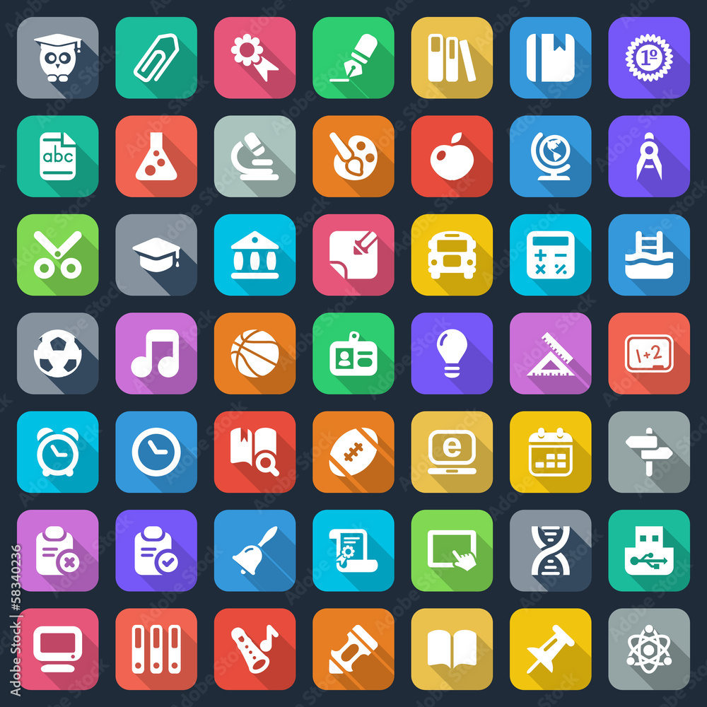 flat school iconset flat school iconset