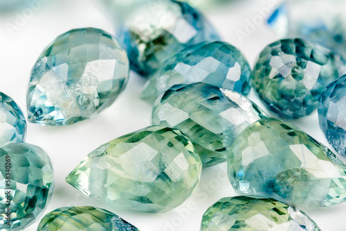 Картината върху платно Blue and green sapphire briolettes