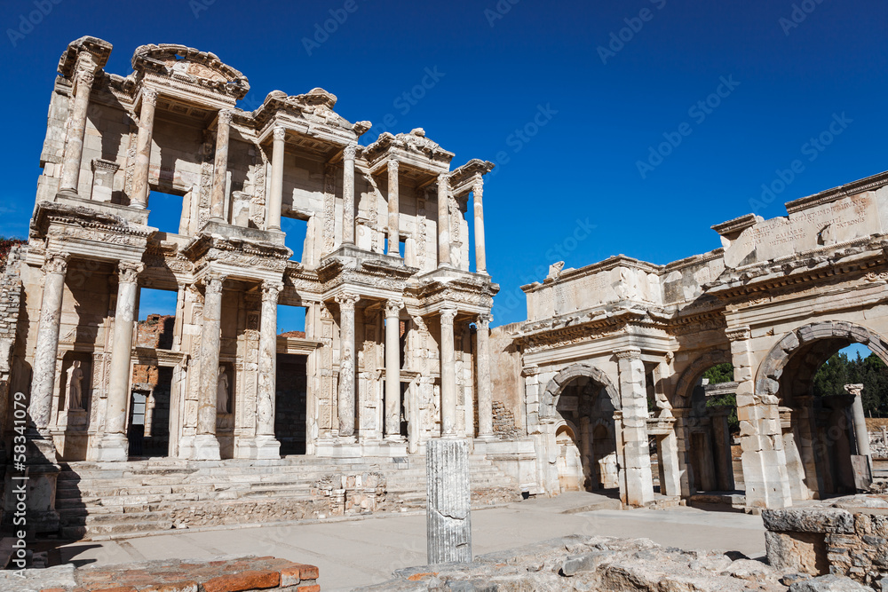 Ephesus library of celcus in ancient ephesus