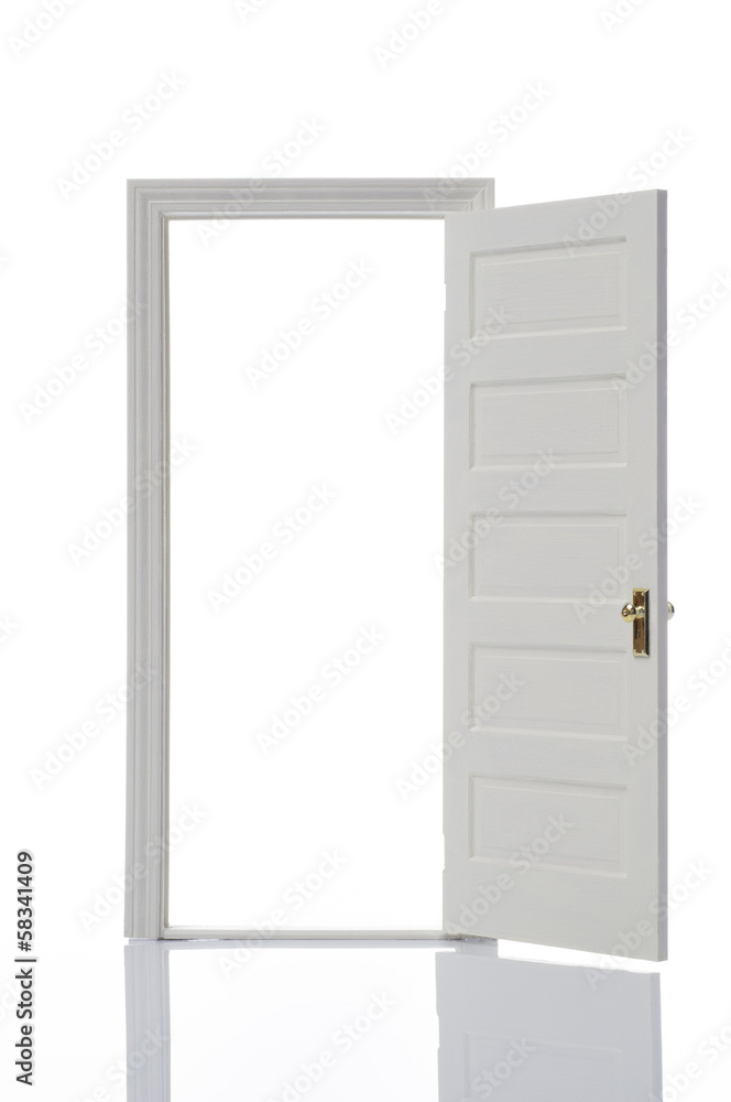 Naklejka premium 開いたミニチュアのドア