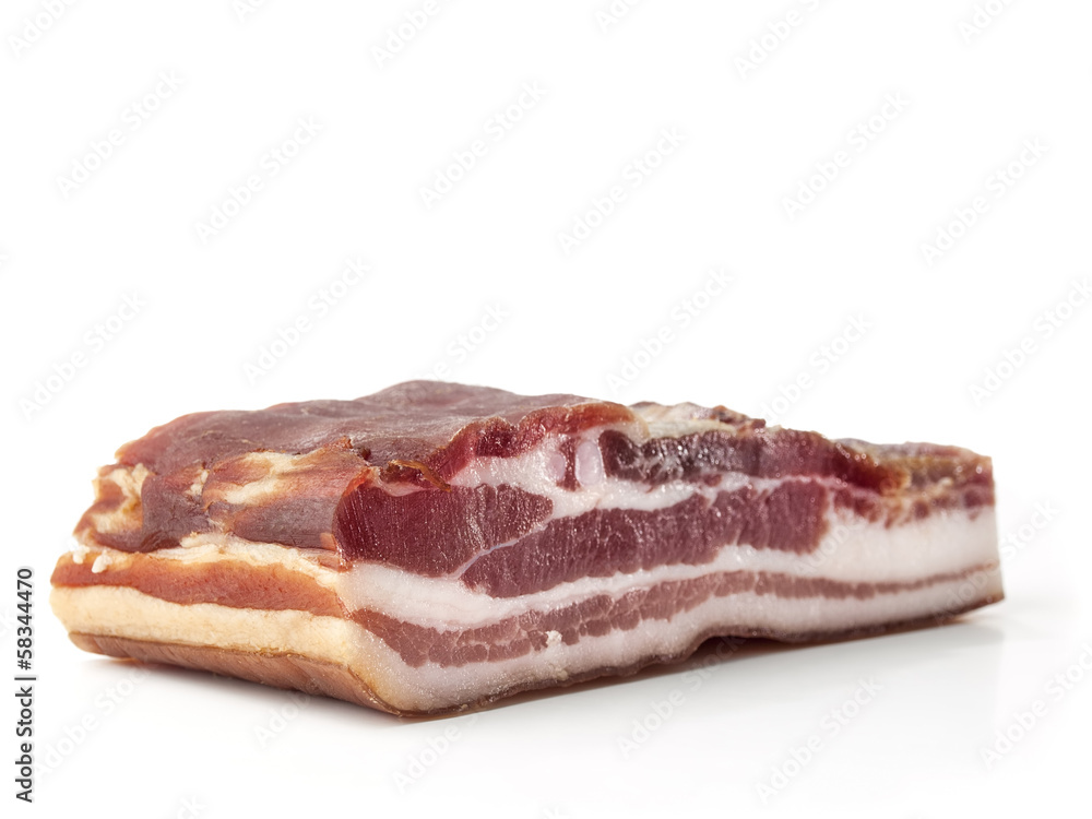 Bacon over white background