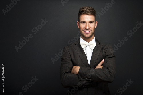 Handsome young man in classic suit