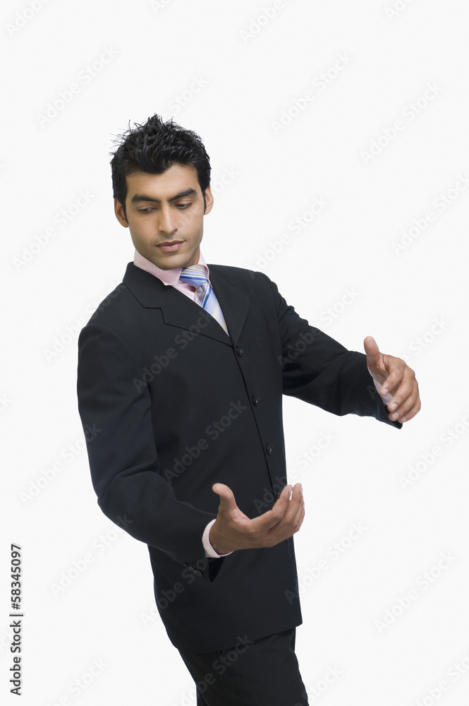 Businessman dancing