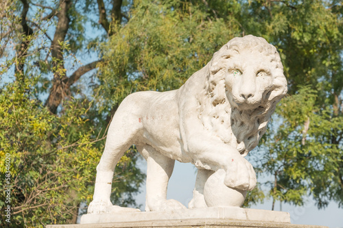 Lion statue around Vorontsov palace in Odessa