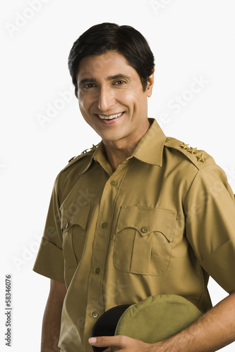 Portrait of a police officer smiling