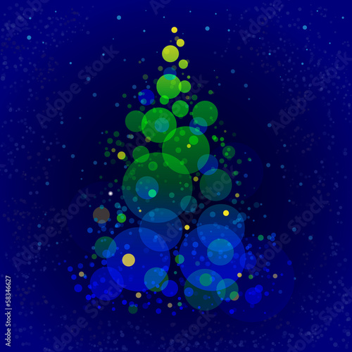 Abstract shining christmas tree