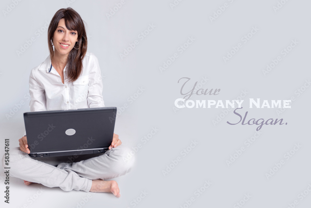 Happy young telecommuter Happy young telecommuter