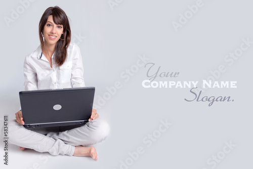 Happy young telecommuter