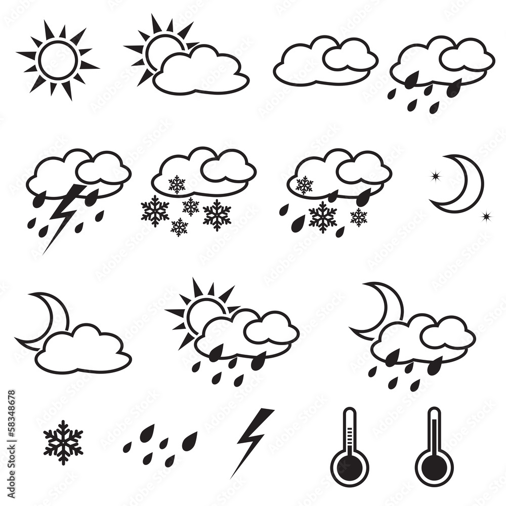 Weather Icons with White Background Weather Icons with White Background