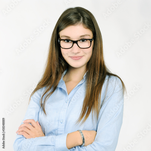 pretty girl with glasses