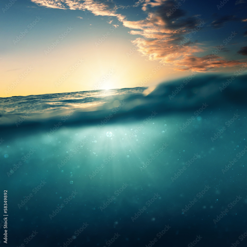 Naklejka premium Underwater Sundown