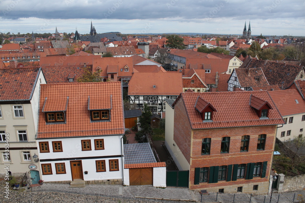 Blick vom Schlossberg auf Quedlinburg