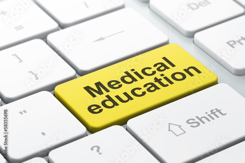 Education concept: Medical Education on keyboard background