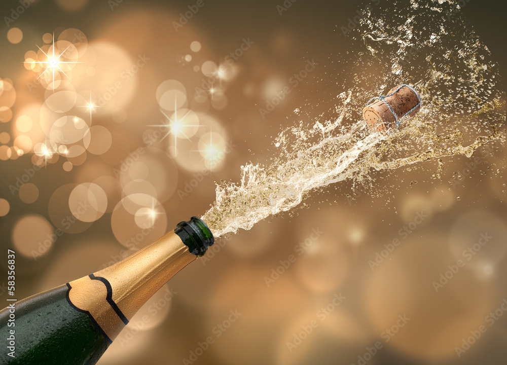 Champagner-Splash 2 - obrazy, fototapety, plakaty 