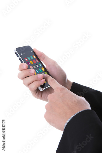 Hand holding mobile smart phone