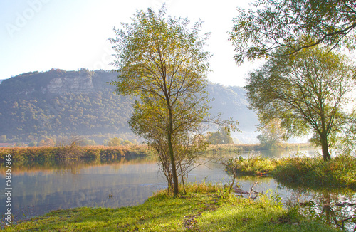 autumn on the Adda river,Lombardy