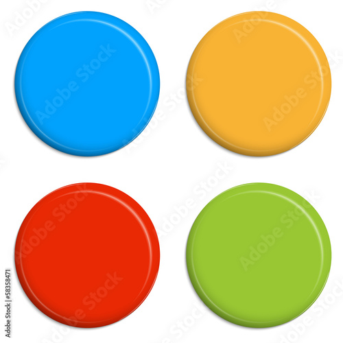 4 farbige Magnete / Buttons