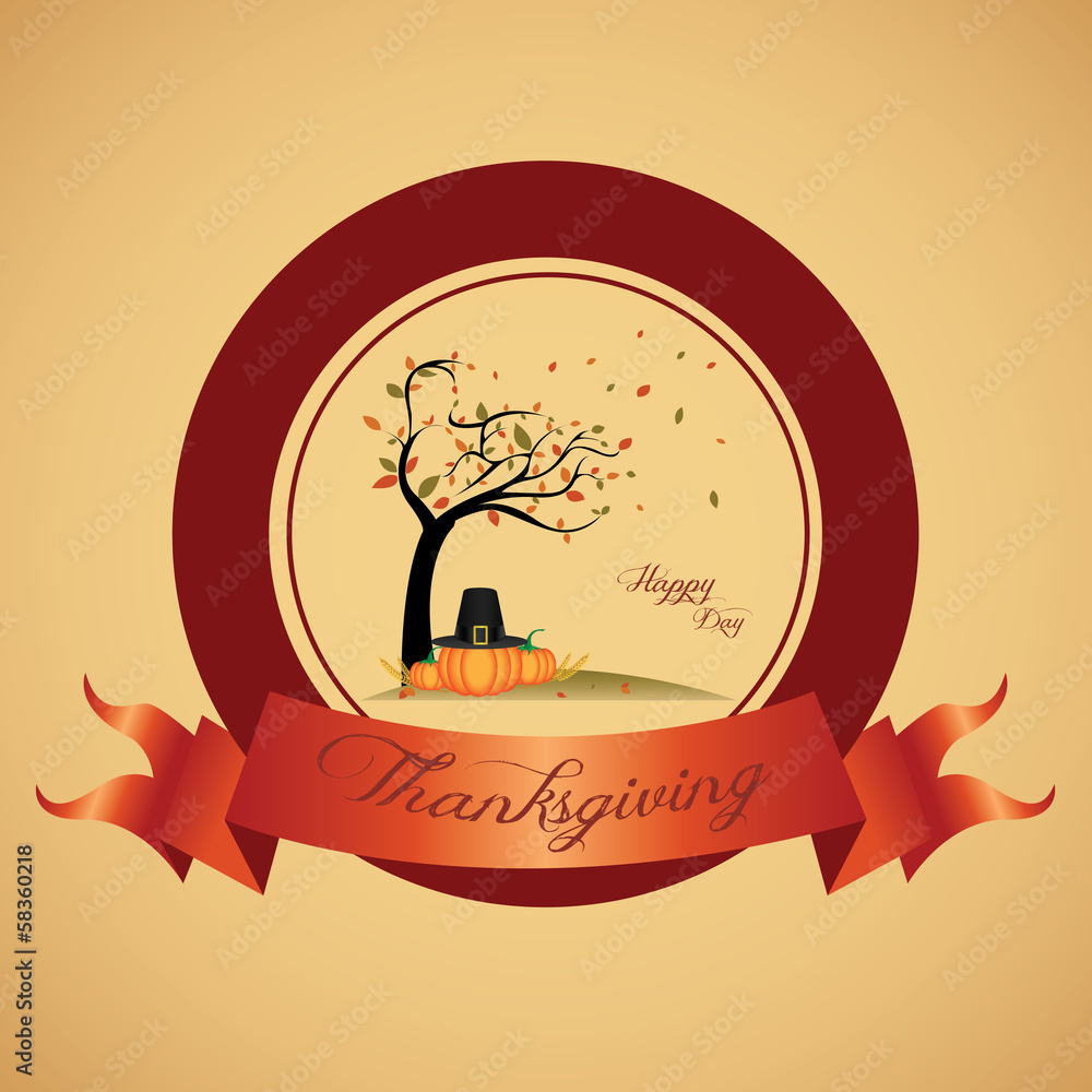 Thanksgiving day label