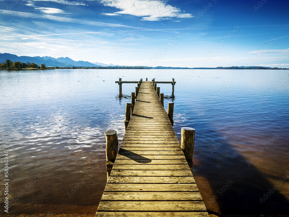 Naklejka premium Jetty at the Chiemsee