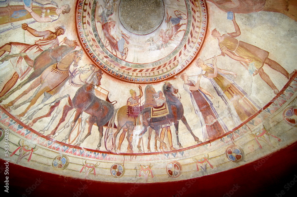 Fresco In Tomb Of Thracian King