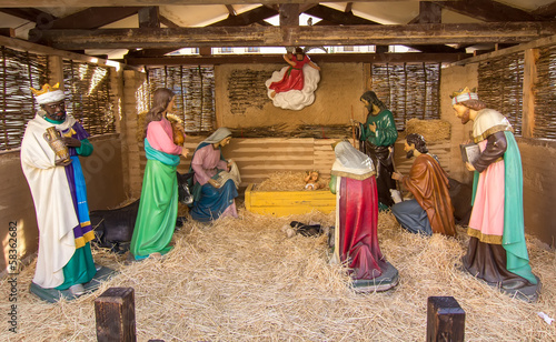Nativity Scene, born of Jesus Christ photo