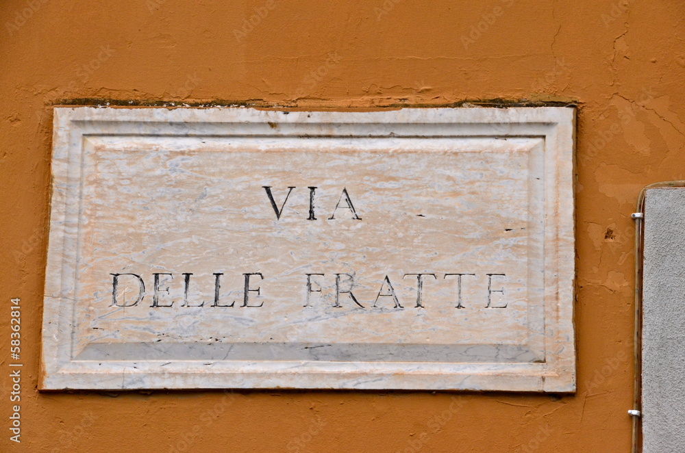 Street Plate in Frascati near Rome, Italy Street Plate in Frascati near Rome, Italy