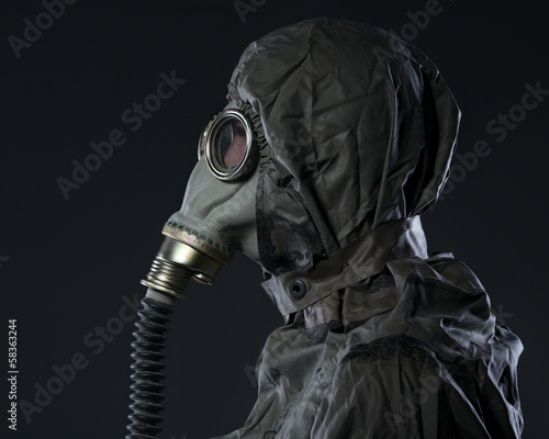 The man in a gas mask