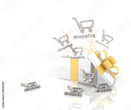 christmas present with shopping icon