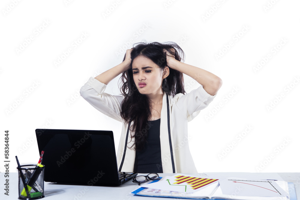 Stressed young businesswoman Stressed young businesswoman