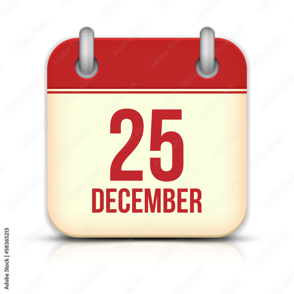 Christmas Day Calendar Icon. 25 December. Vector Illustration Christmas Day Calendar Icon. 25 December. Vector Illustration
