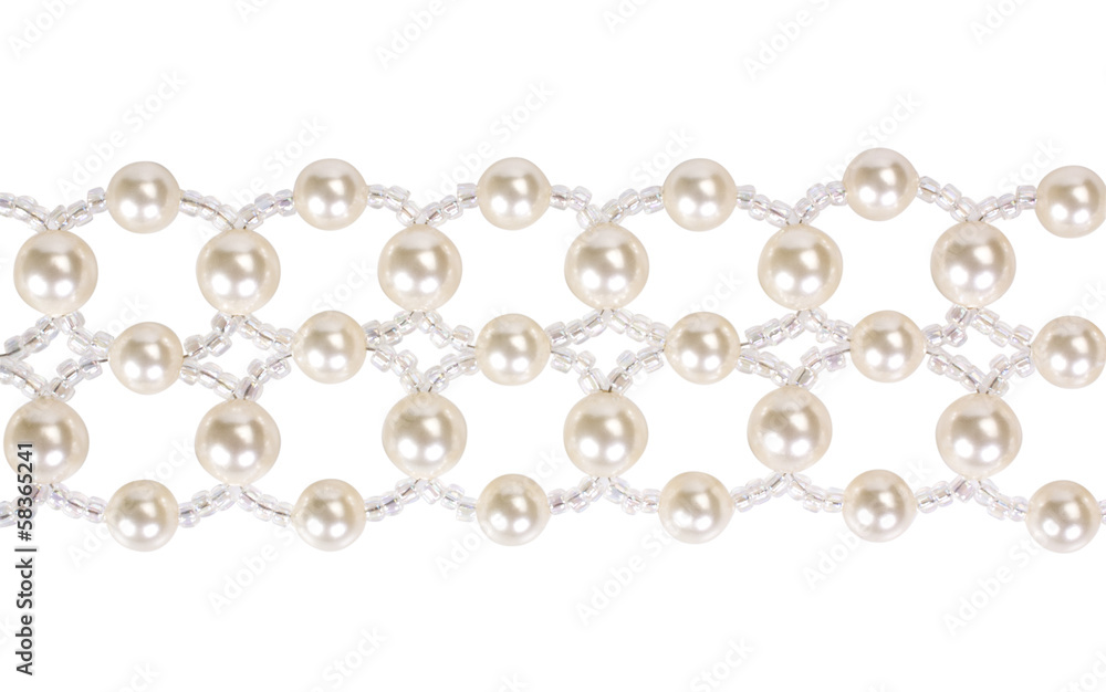 Close-up of a pearl choker Close-up of a pearl choker