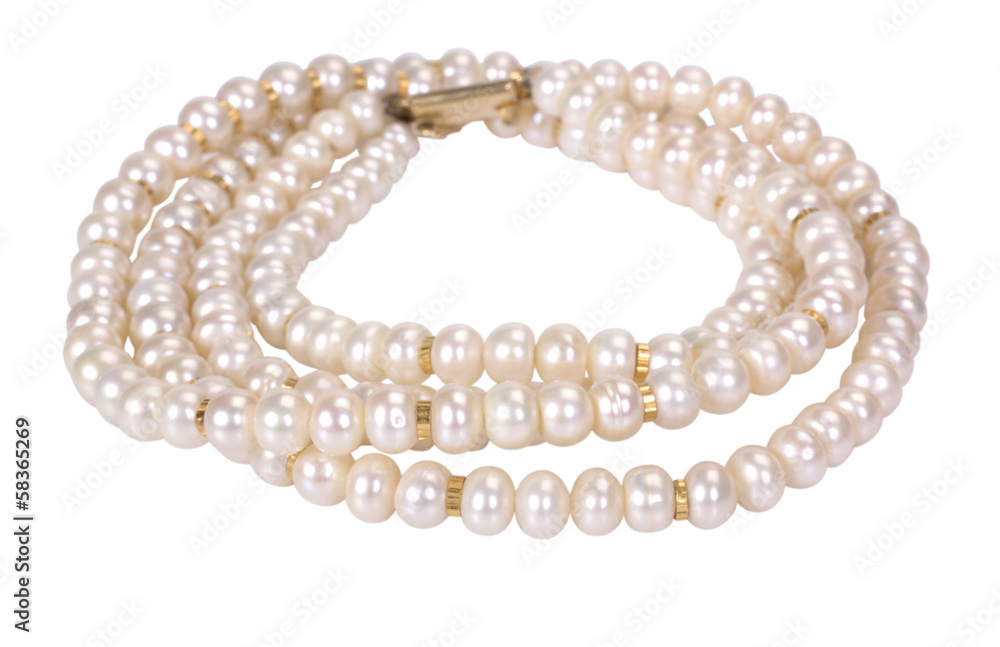 Close-up of a pearl necklace Close-up of a pearl necklace