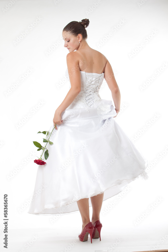 Bride with red shoes