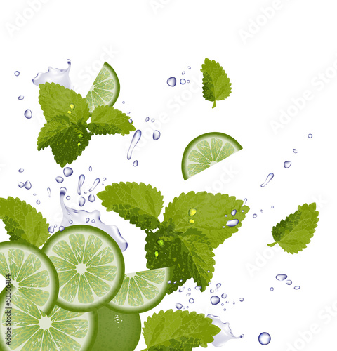 Lime, Mint and splash of water