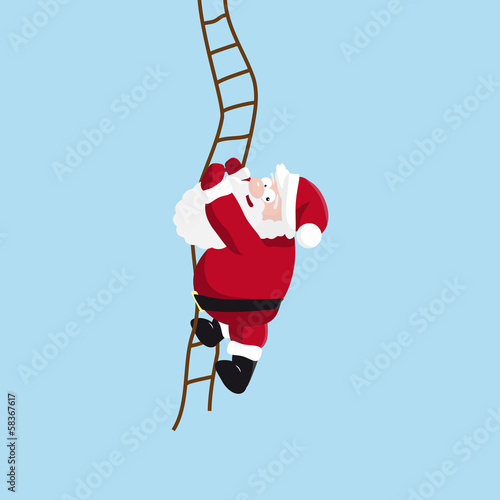 Santa climbs the ladder