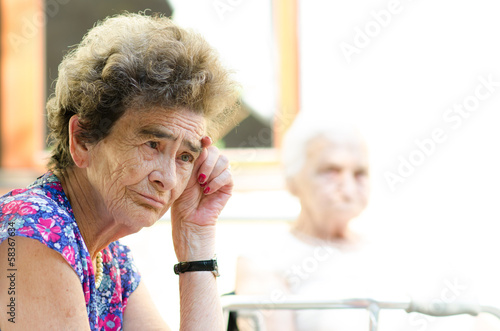 Old depressed woman