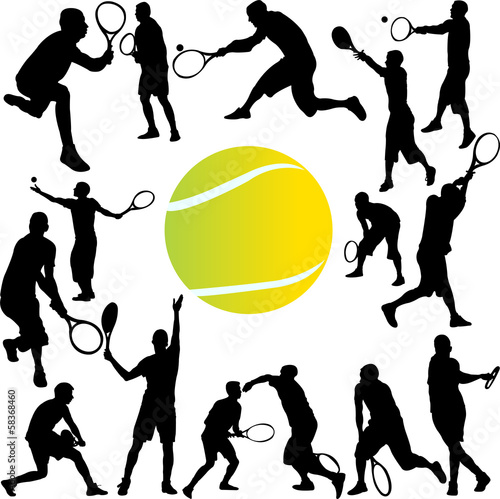 tennis player collection - vector