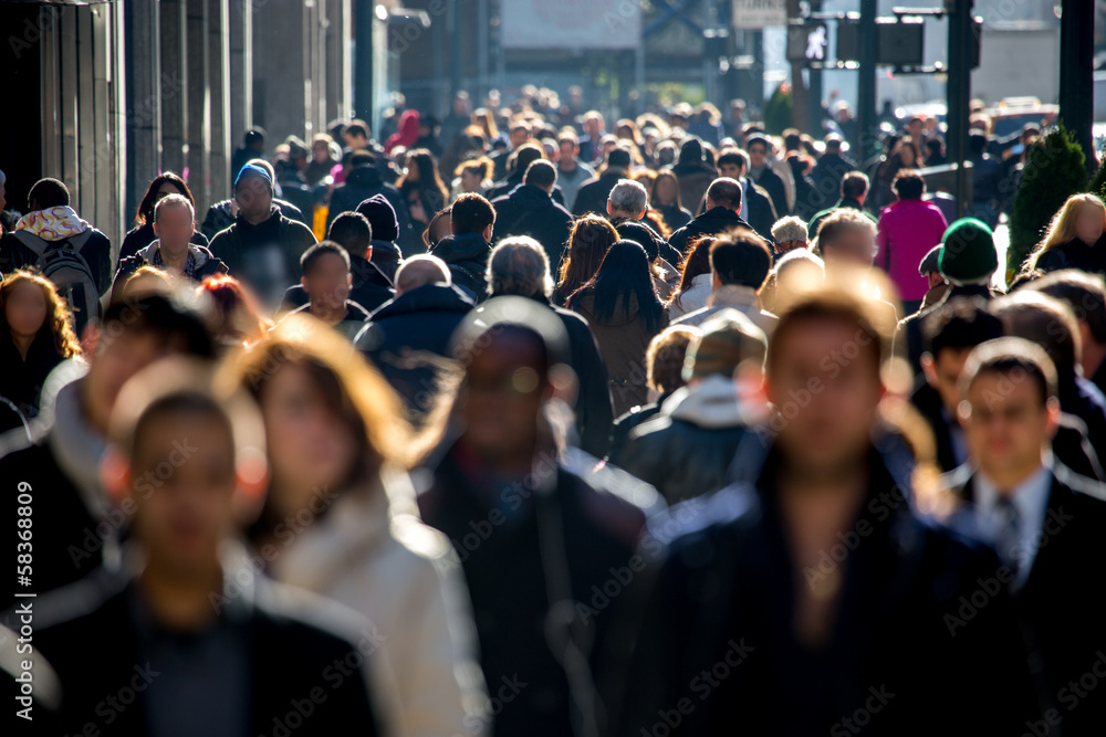 Anonymous crowd of people walking on city street Stock Photo | Adobe Stock