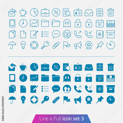Business and Office set 3. Trendy thin icons for web and mobile.
