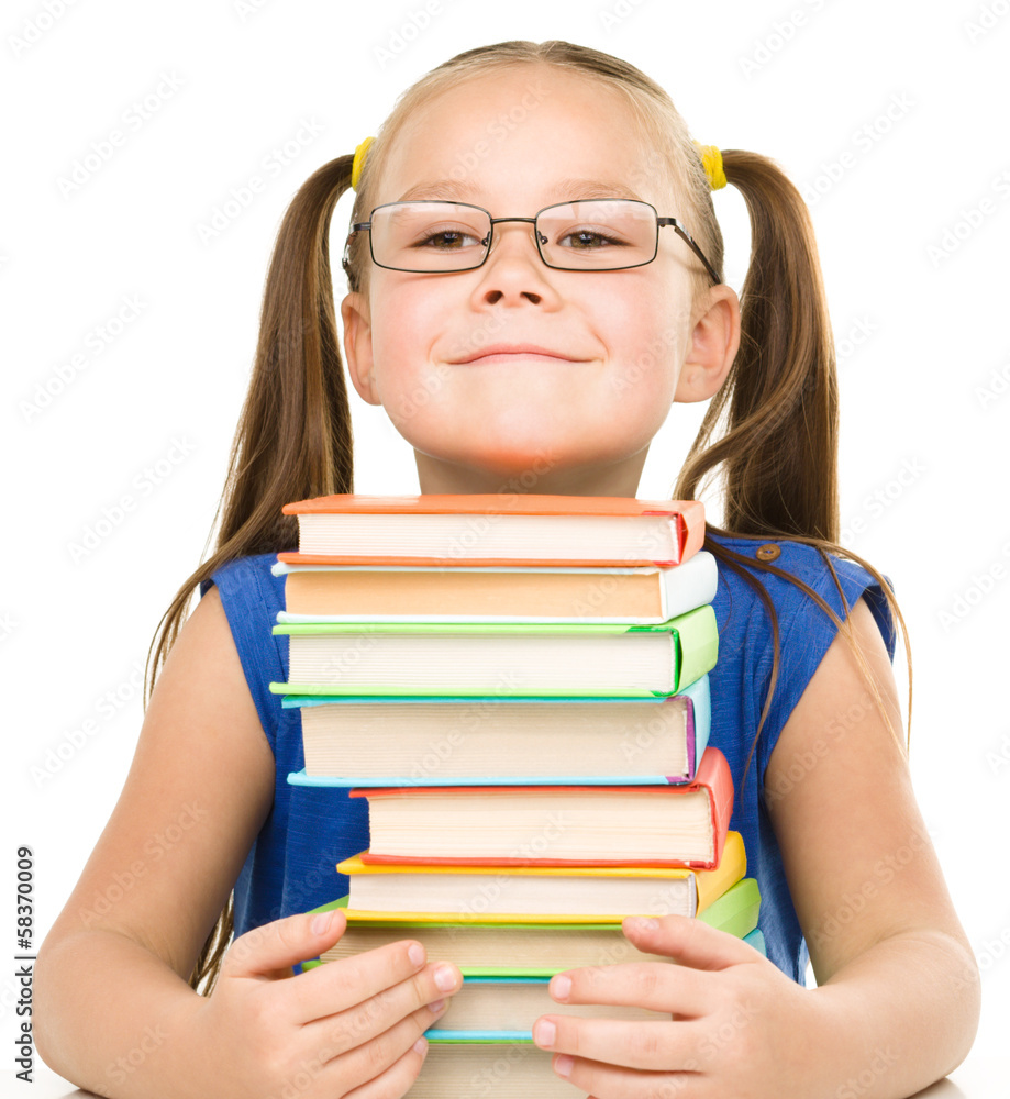 Little girl with books Little girl with books