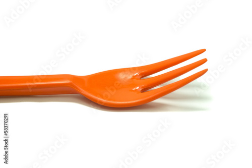 orange fork isolated on white