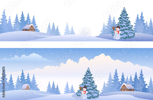 Winter day banners
