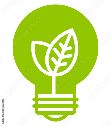 Green ecology light bulb vector icon