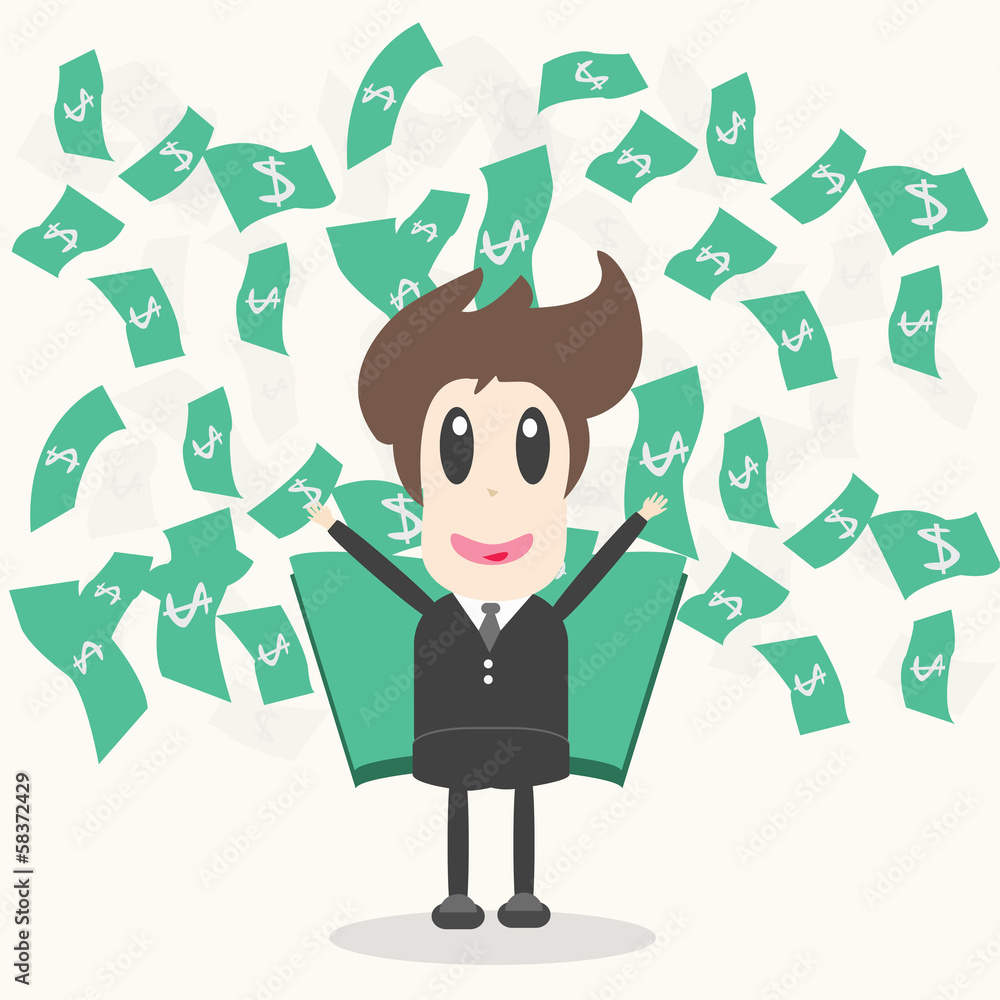 Business Man with money Vector Illustration Business Man with money Vector Illustration