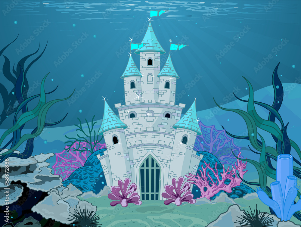Mermaid Castle - obrazy, fototapety, plakaty 