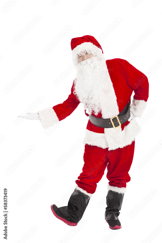 merry Christmas Santa Claus with welcome gesture merry Christmas Santa Claus with welcome gesture