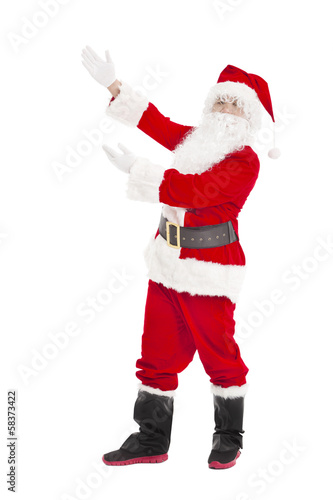 merry Christmas Santa Claus with showing gesture