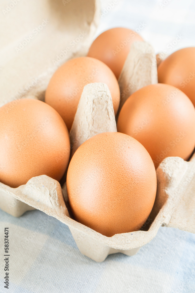 Eggs in egg box Eggs in egg box
