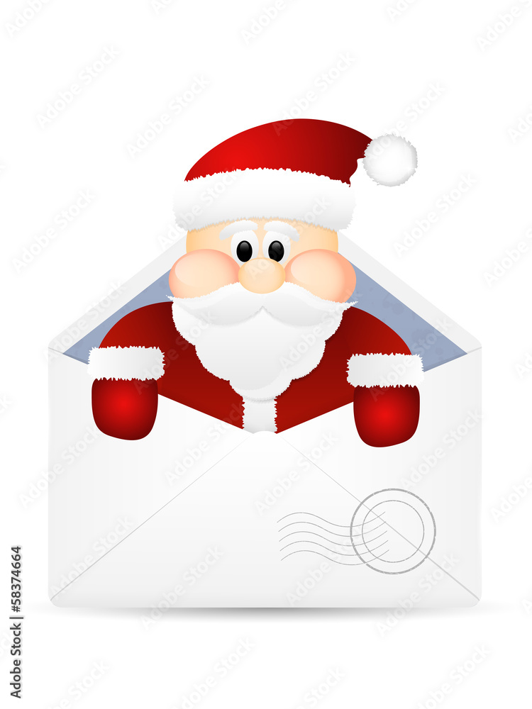 Open envelope with Santa Claus. Vector illustration. Open envelope with Santa Claus. Vector illustration.